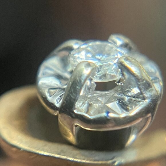 Vintage 14k Gold Teardrop Elevated Illusion Diamond Stackable / Engagement Ring - Picture 9 of 15